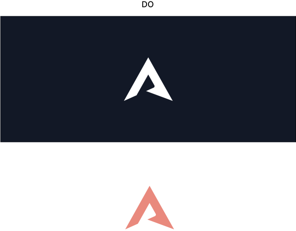 Approved AirPrompter logo uses: white mark on deep navy and coral mark on a light background.